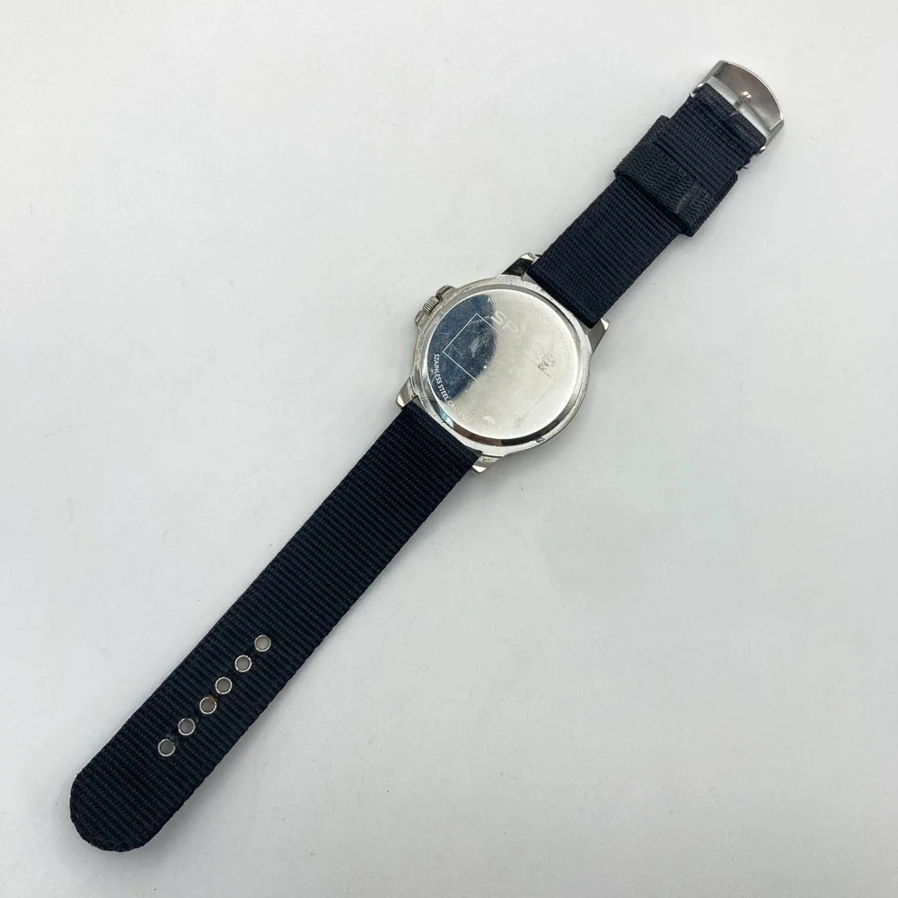 San Francisco 49ers Men's Watch NFL 44mm Silver Tone Logo Sparo Nylon Band 9
